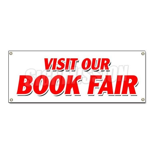 VISIT OUR BOOK FAIR BANNER SIGN new used read library street family